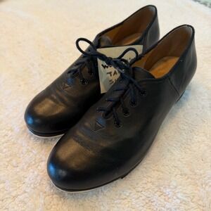 Bloch Womens Black Leather Lace Up Tap Shoes Techno Taps Size 10